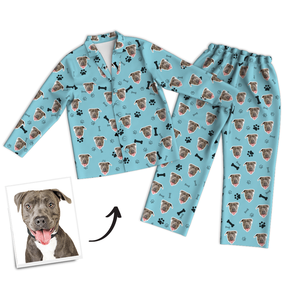 Custom Face Pajamas with Long Sleeve For Pet Lover Pet Memorial Gifts