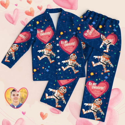 Men's Valentines Pajamas with Face Custom Valentine's Day Gifts Be My Universe
