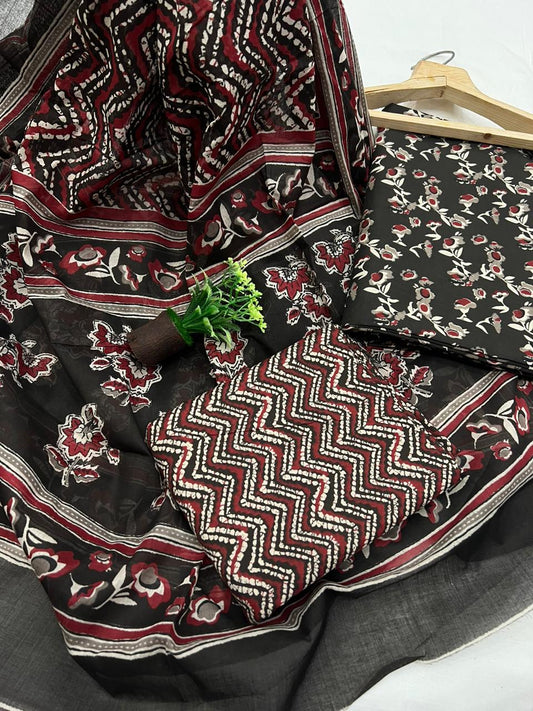 Bhkp Cotton Suit Mulmul Dupatta