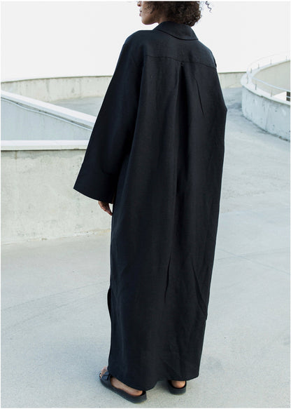 LINEN OVERSIZE SHRUG///BLACK